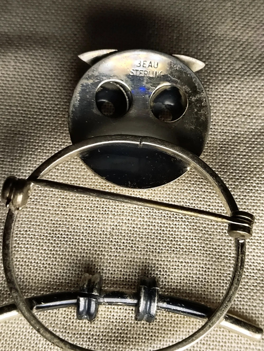 VTG Beau Sterling Silver Modernist Owl on Branch Brooch Pin Mid Century